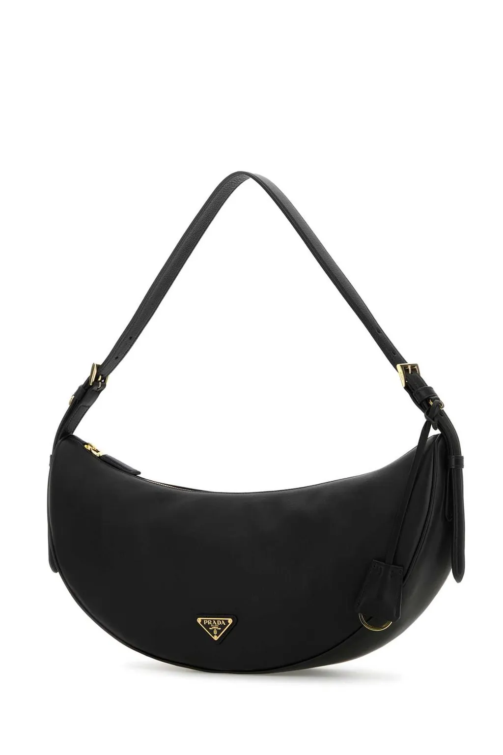 Prada Triangle-Logo Demi-Lune Shoulder Bag