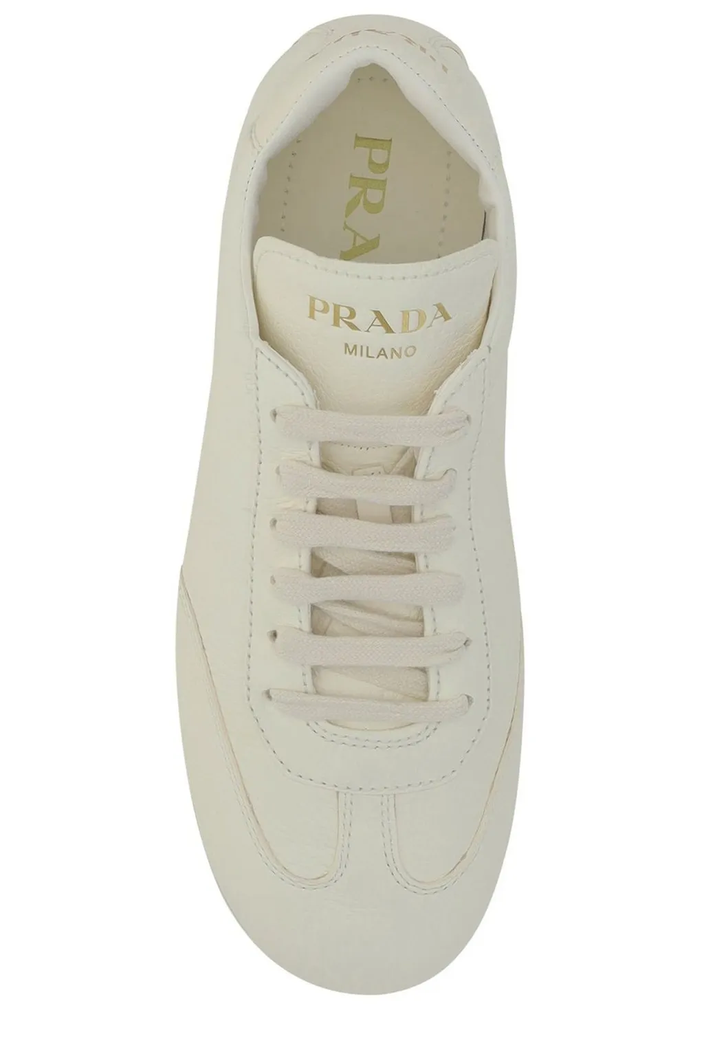 Prada Round-Toe Lace-Up Sneakers