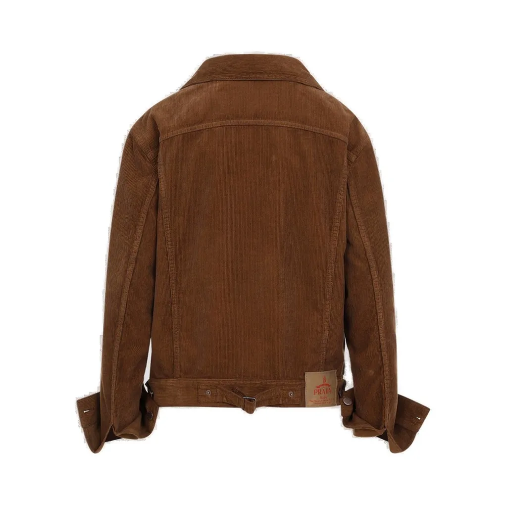 Prada Corduroy Button-Up Blouson Jacket