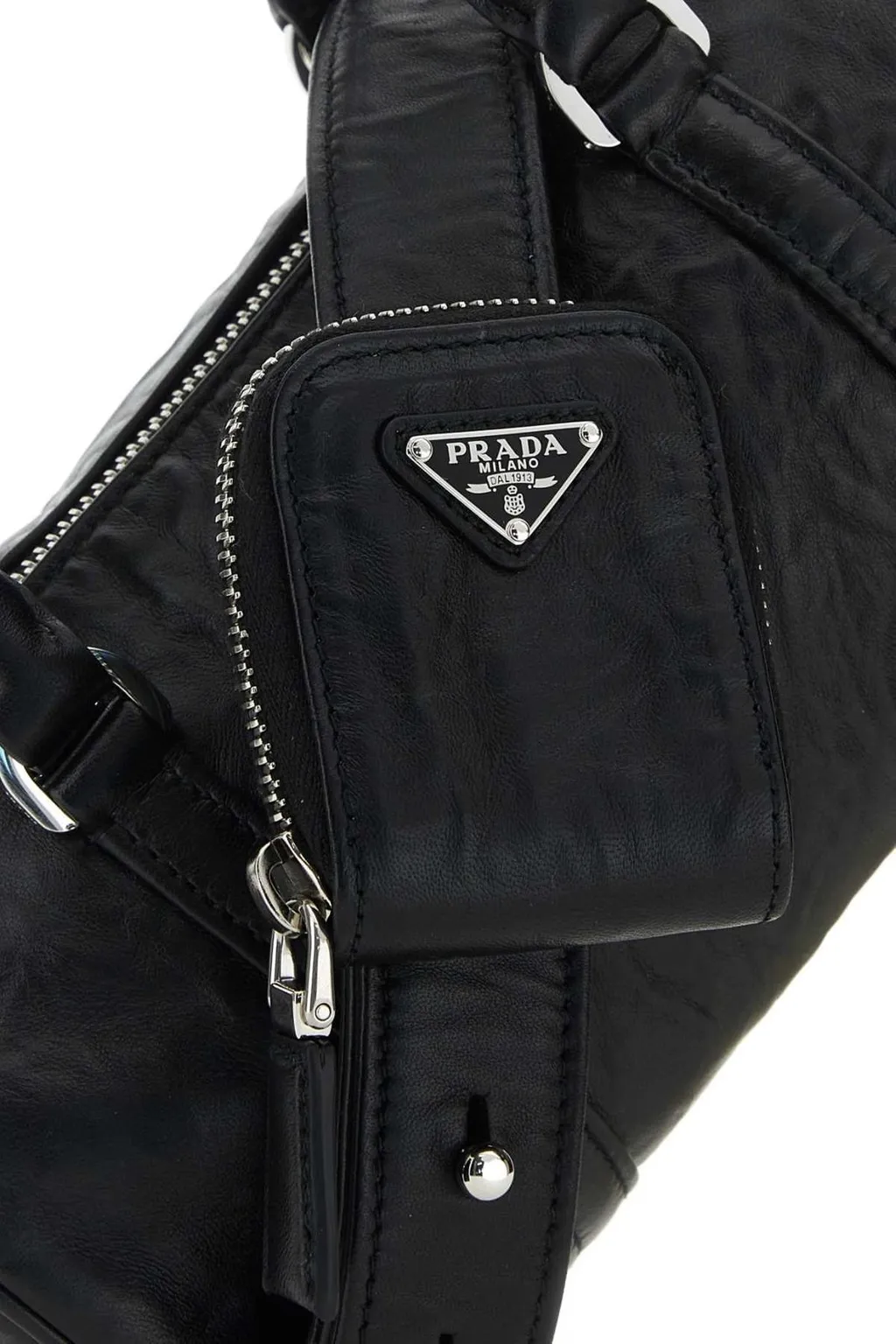 Prada Logo-Plaque Top Handle Bag