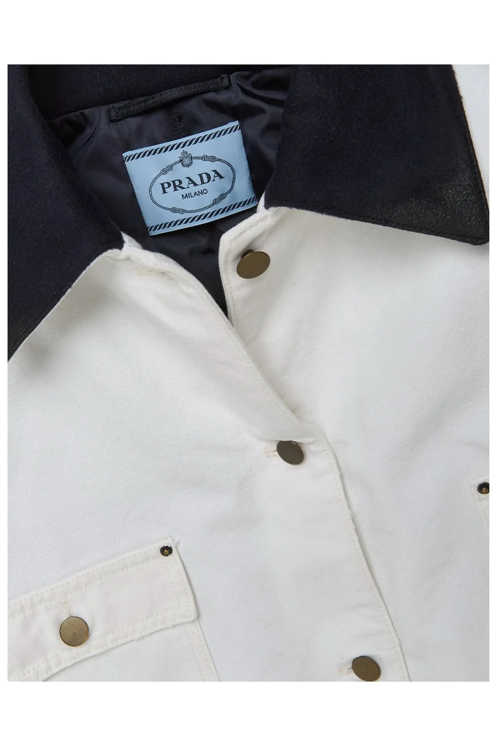 Prada Long-Sleeved Button-Up Distressed Jacket