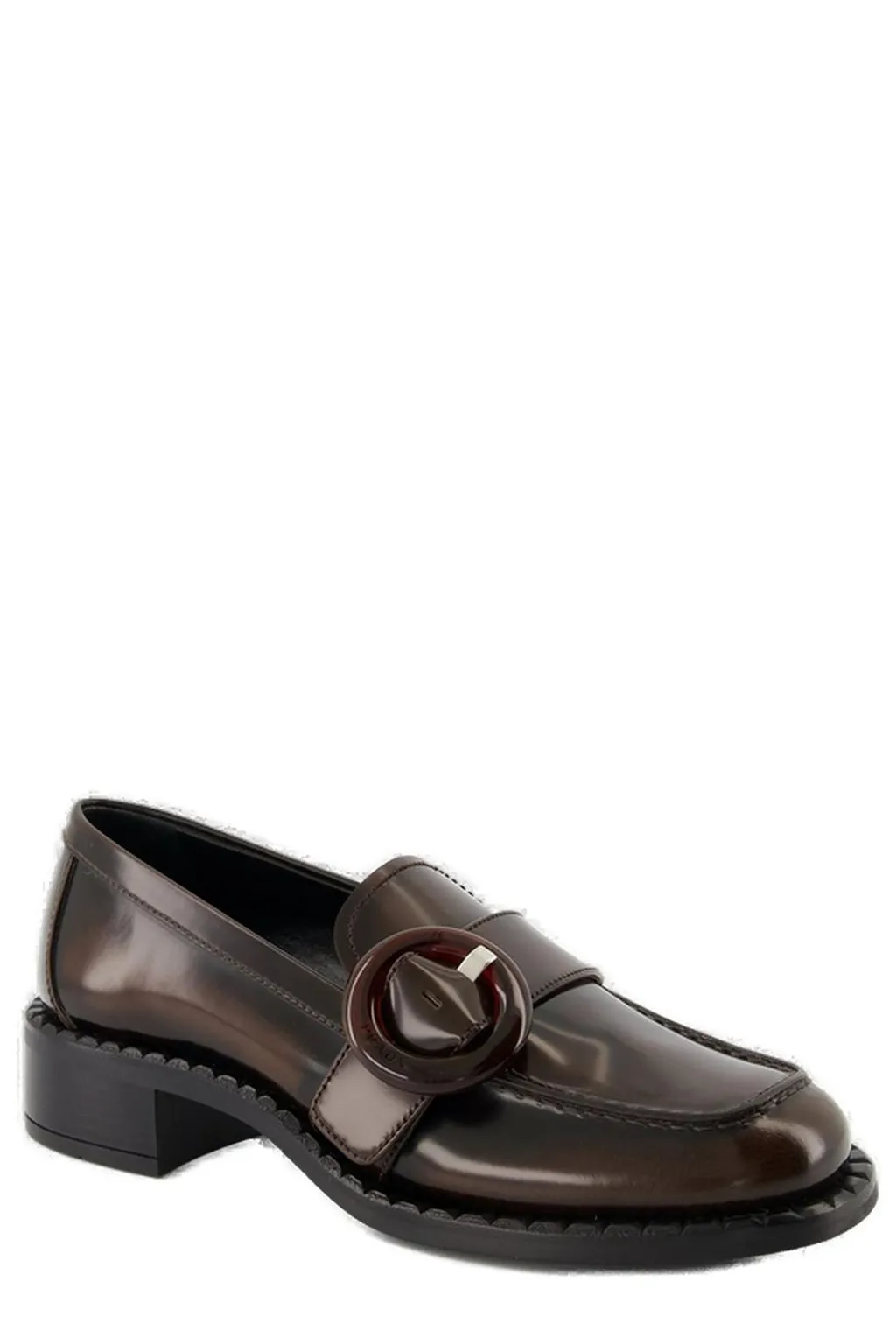 Prada Logo-Engraved Buckled Loafers