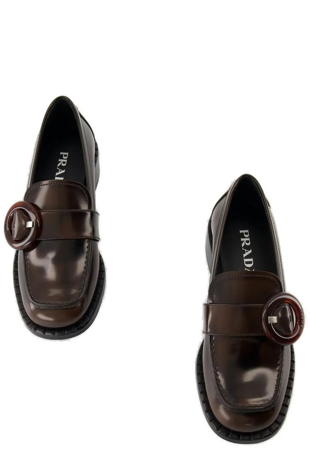 Prada Logo-Engraved Buckled Loafers