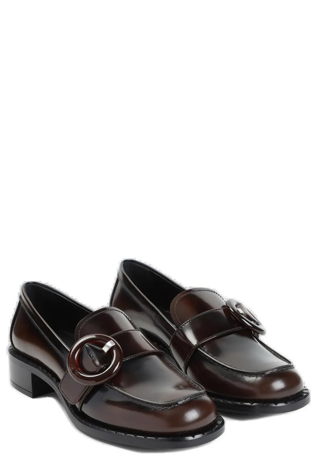 Prada Logo-Engraved Buckled Loafers