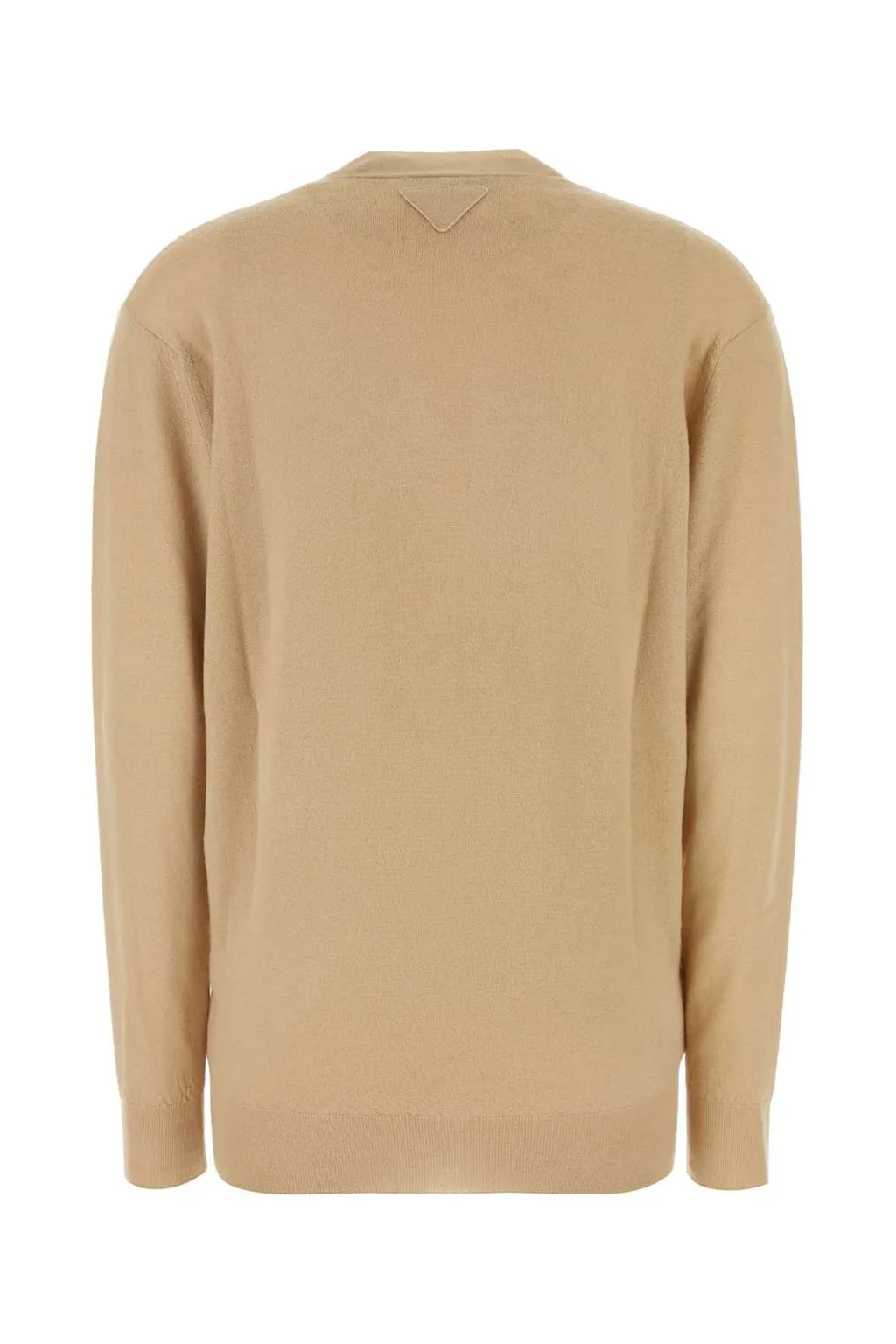 Prada Triangle-Logo V-Neck Cardigan