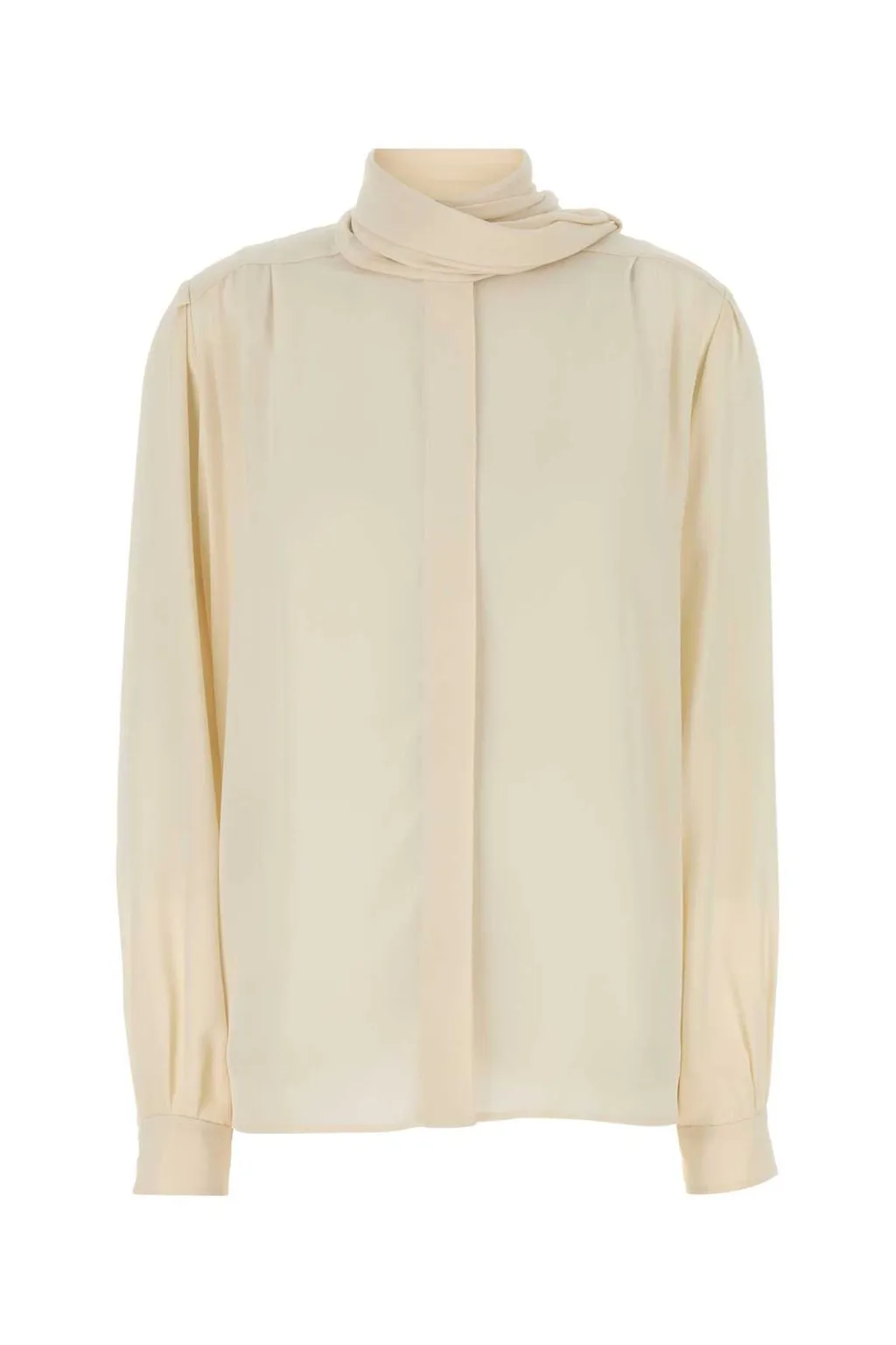Prada Scarf-Detailed Long-Sleeved Shirt