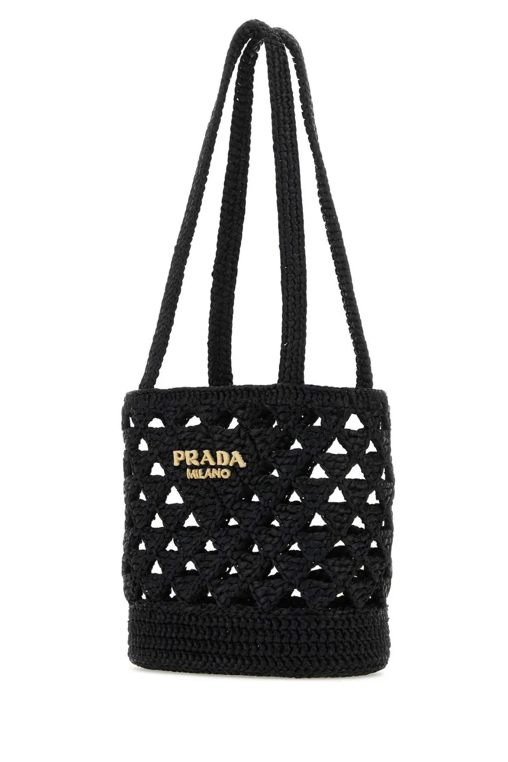 Prada Logo Crochet Tote Bag