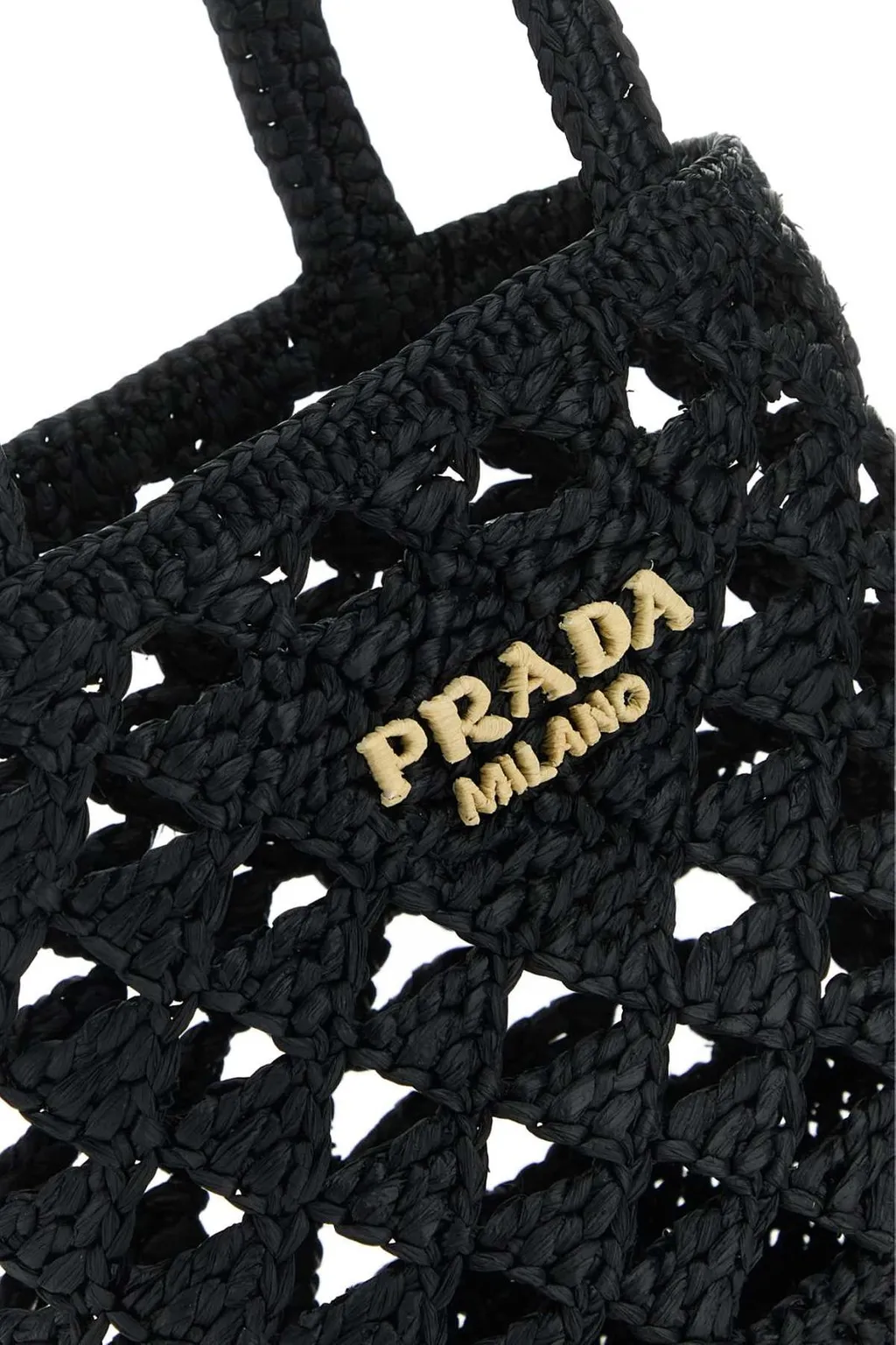 Prada Logo Crochet Tote Bag