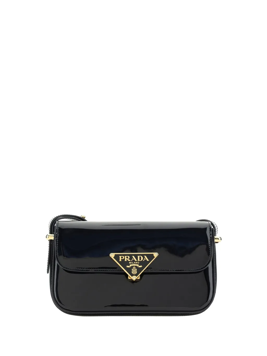 Prada Logo-Plaque Foldover Top Shoulder Bag