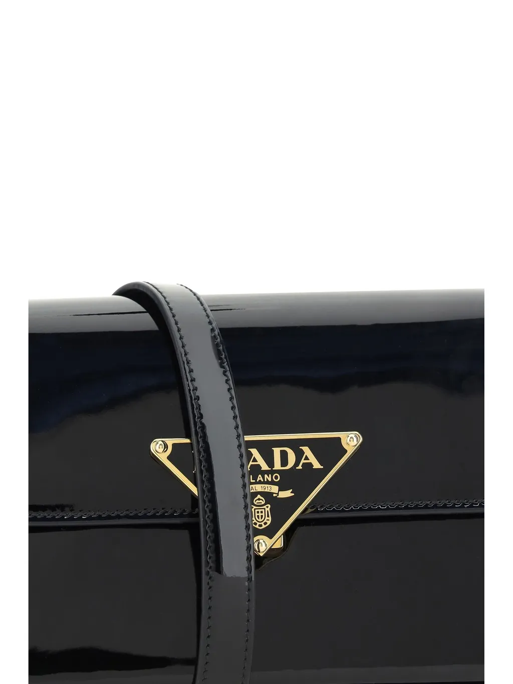 Prada Logo-Plaque Foldover Top Shoulder Bag