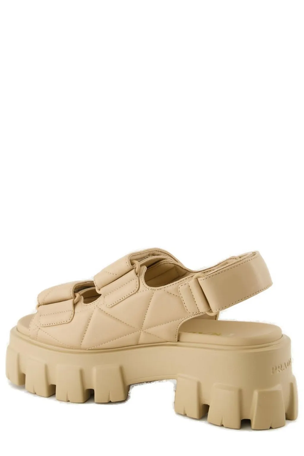 Prada Triangle-Logo Quilted Sandals