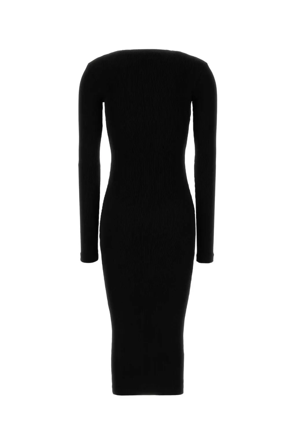 Prada Long-Sleeved Ribbed Midi Dress
