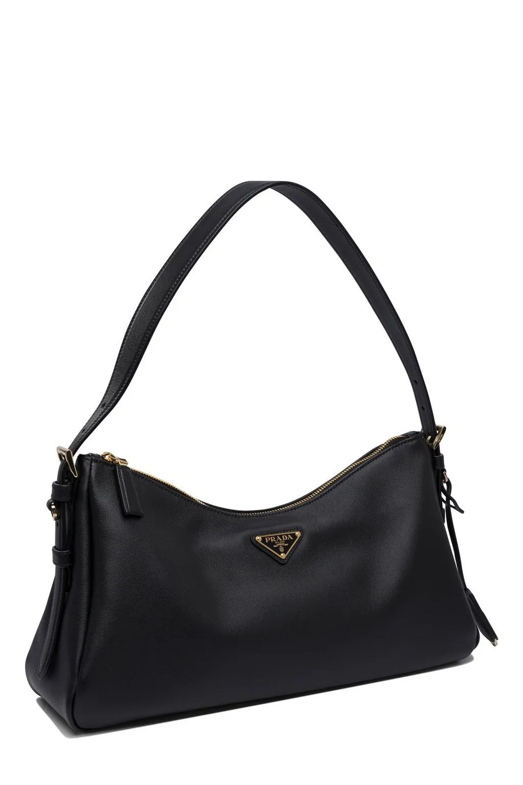 Prada Triangle-Logo Zipped Shoulder Bag