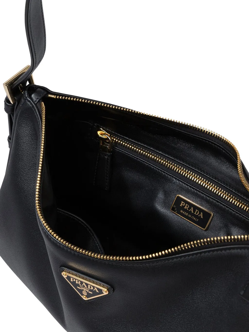 Prada Triangle-Logo Zipped Shoulder Bag