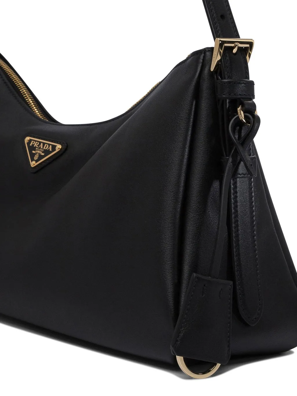 Prada Triangle-Logo Zipped Shoulder Bag
