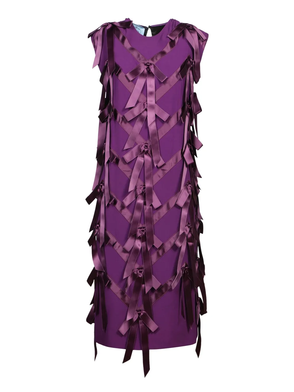 Prada Bow Embellished Crewneck Dress