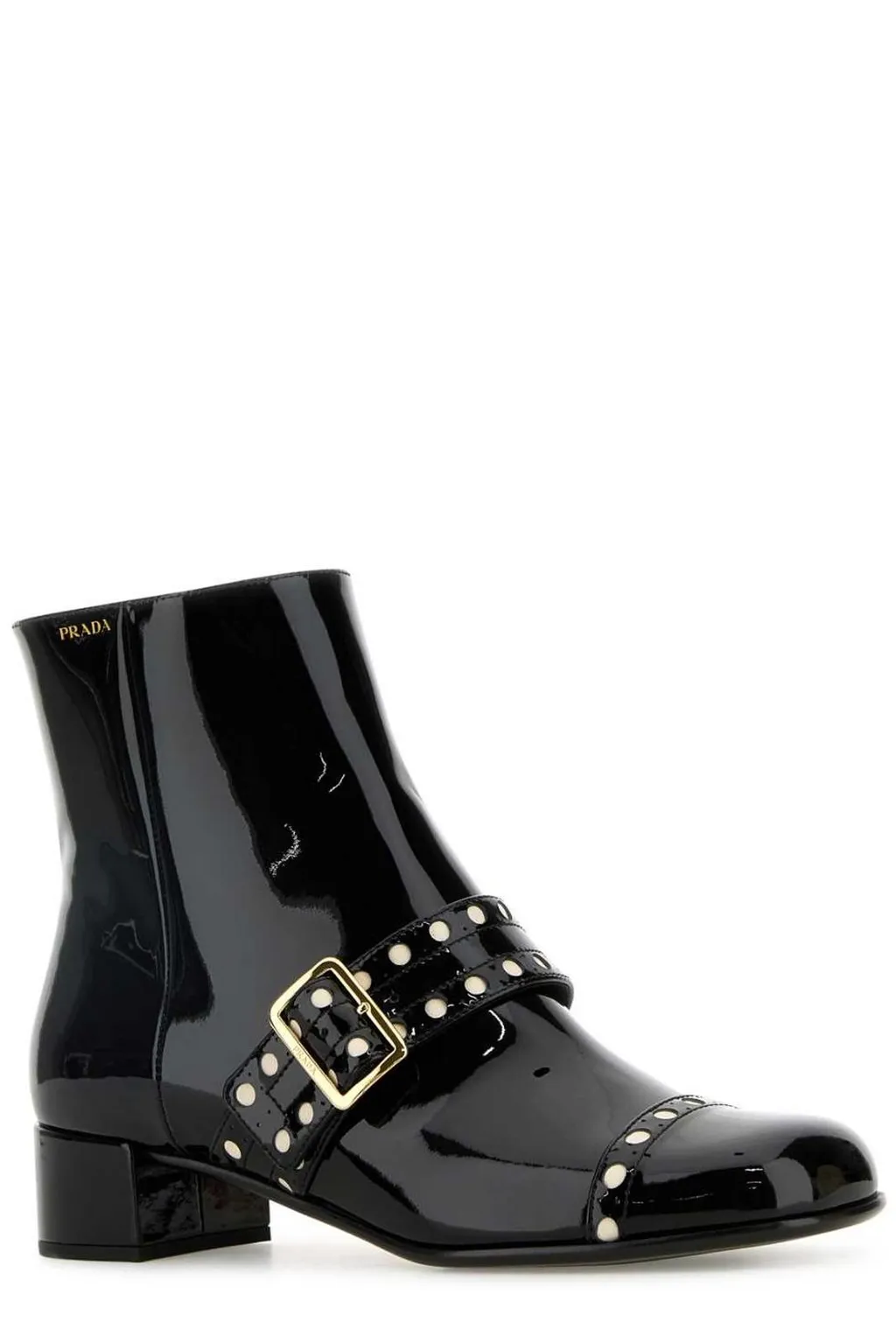 Prada Square-Toe Patent-Finish Boots