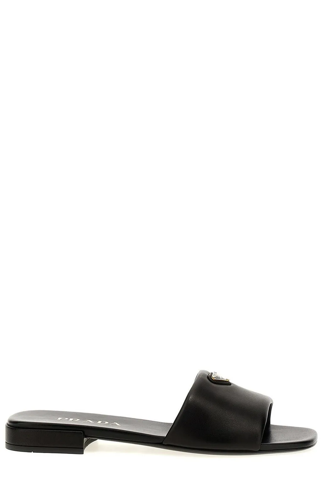 Prada Triangle-Logo Slip-On Sandals