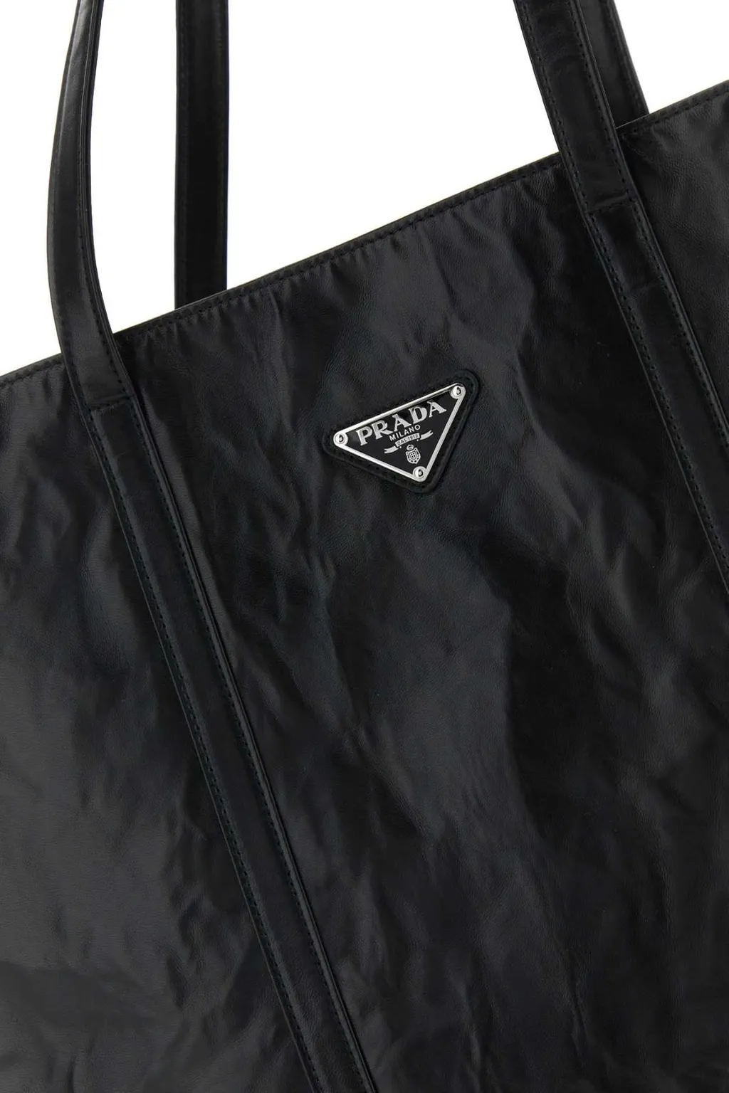 Prada Logo-Plaque Tote Bag