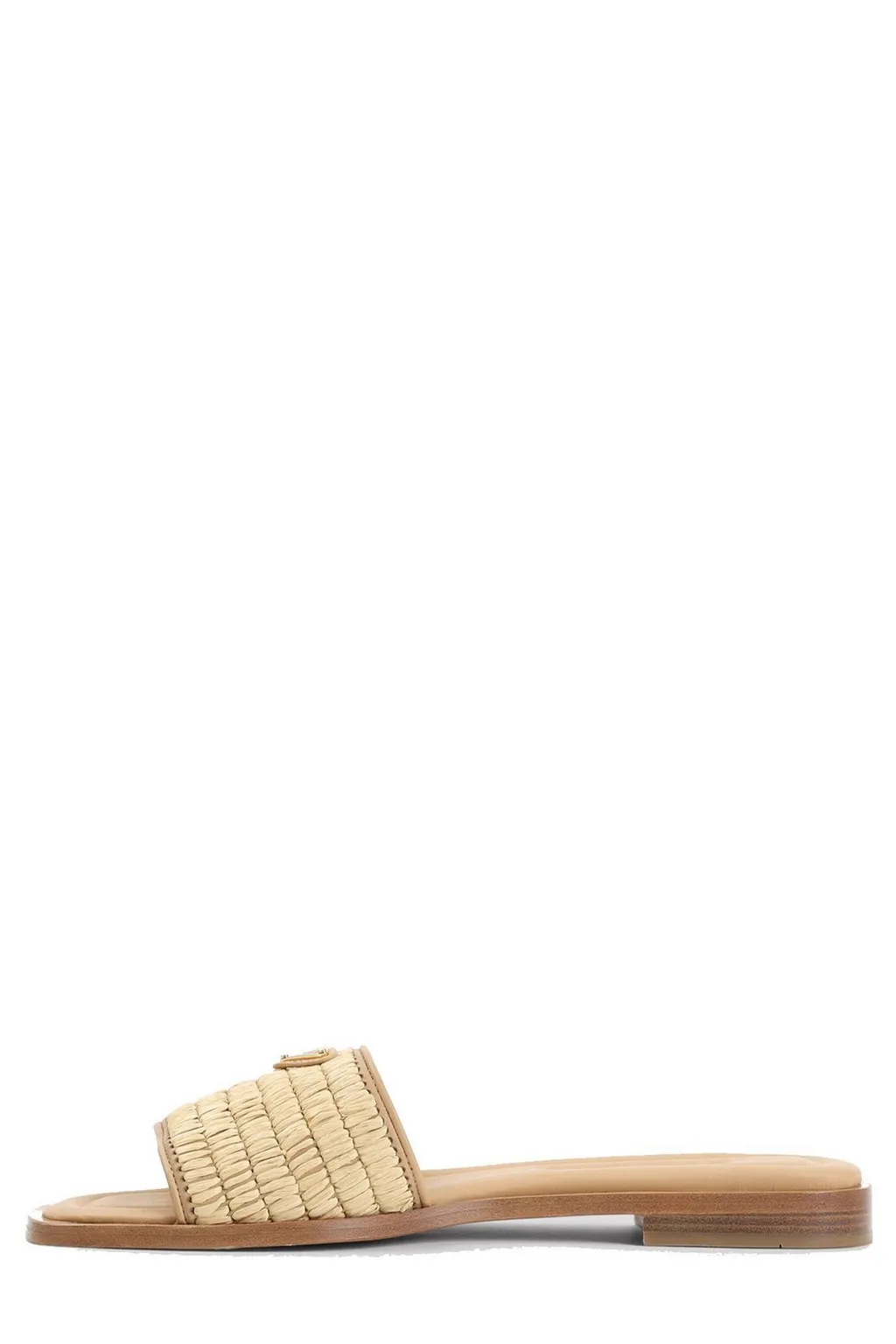 Prada Logo Plaque Square Toe Sandals