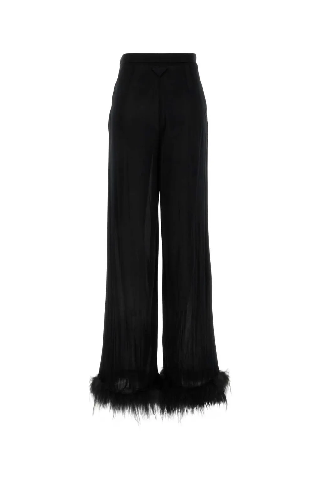 Prada Triangle Logo Wide-Leg Trousers