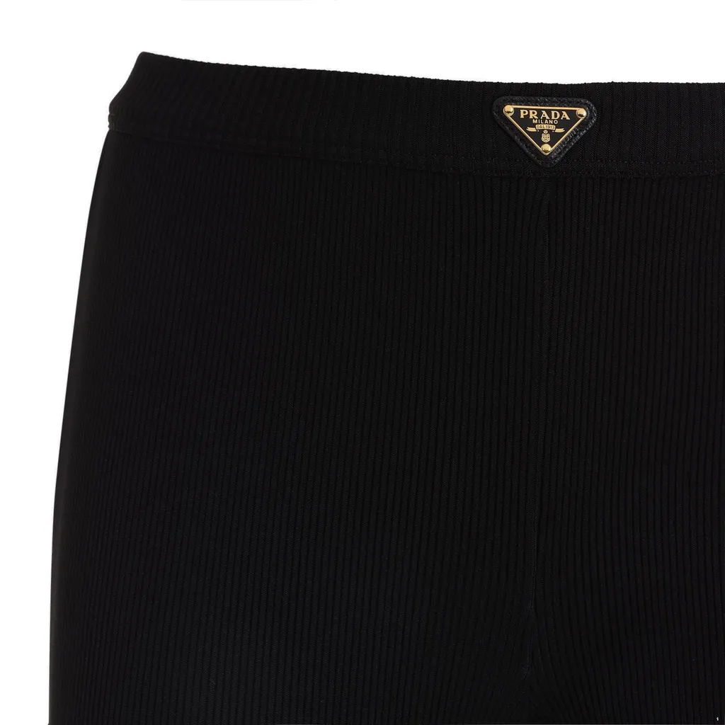 Prada Low-Rise Ribbed-Knit Trousers
