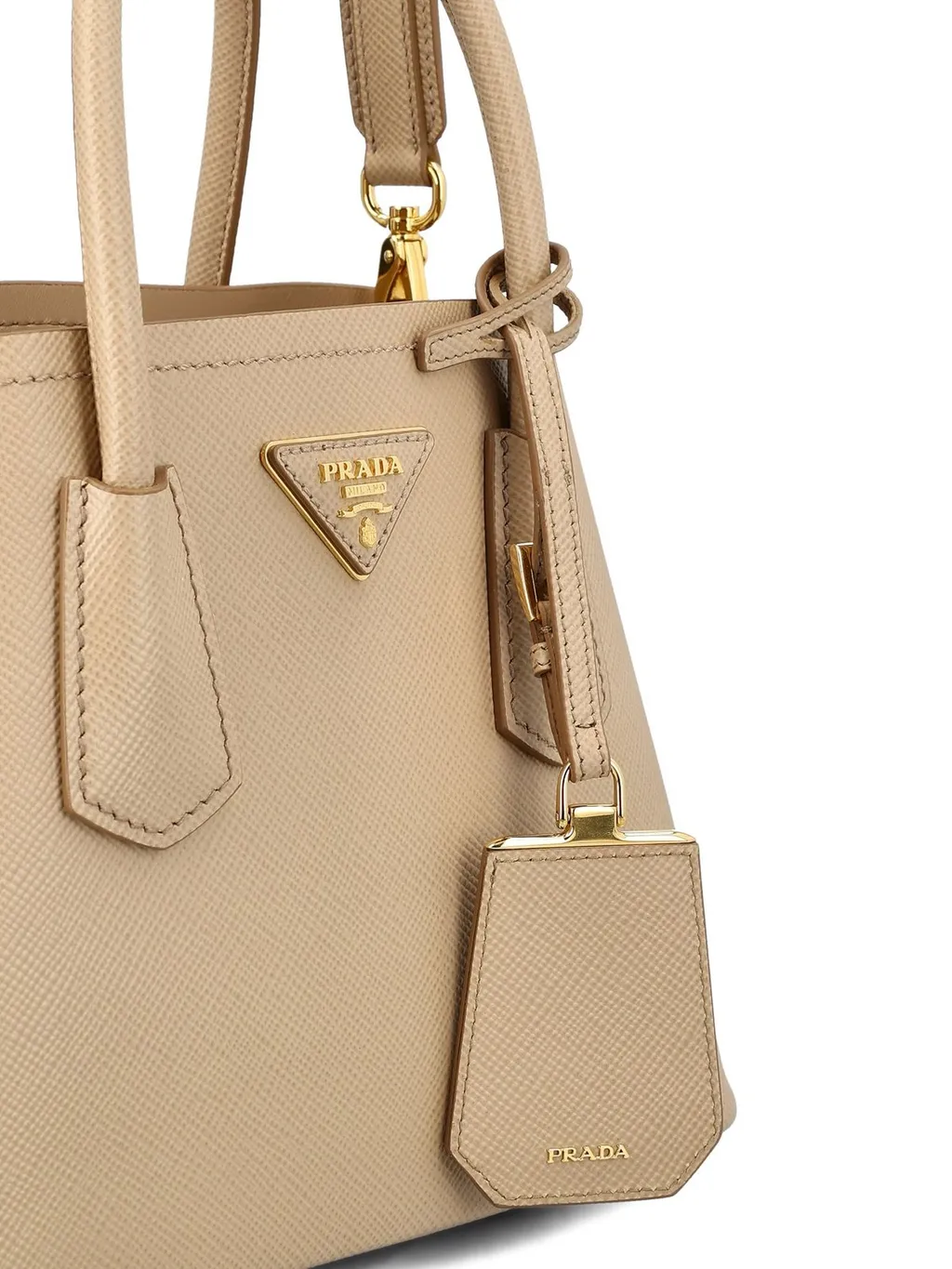 Prada Logo Detailed Top Handle Tote Bag