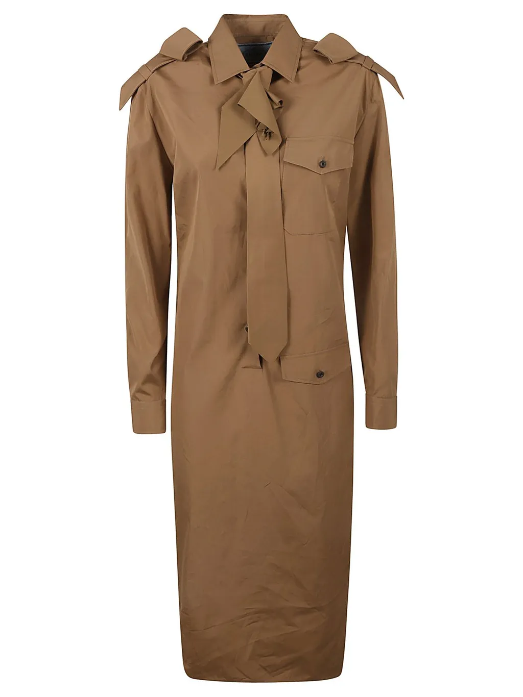 Prada Long-Sleeved Poplin Dress