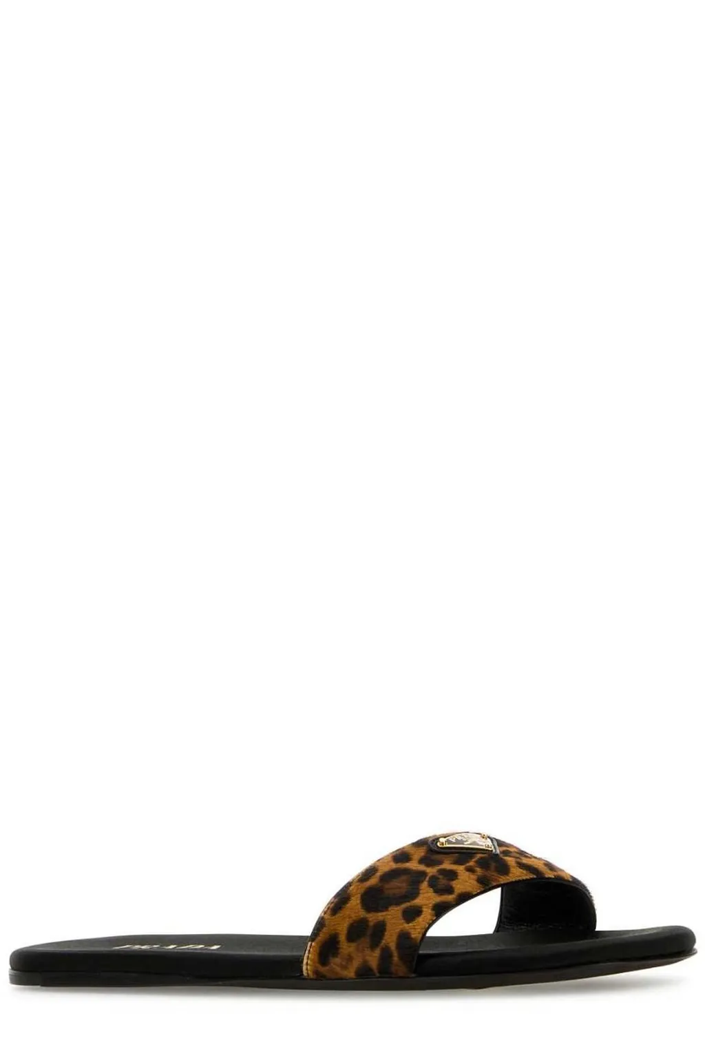Prada Triangle-Logo Slip-On Sandals