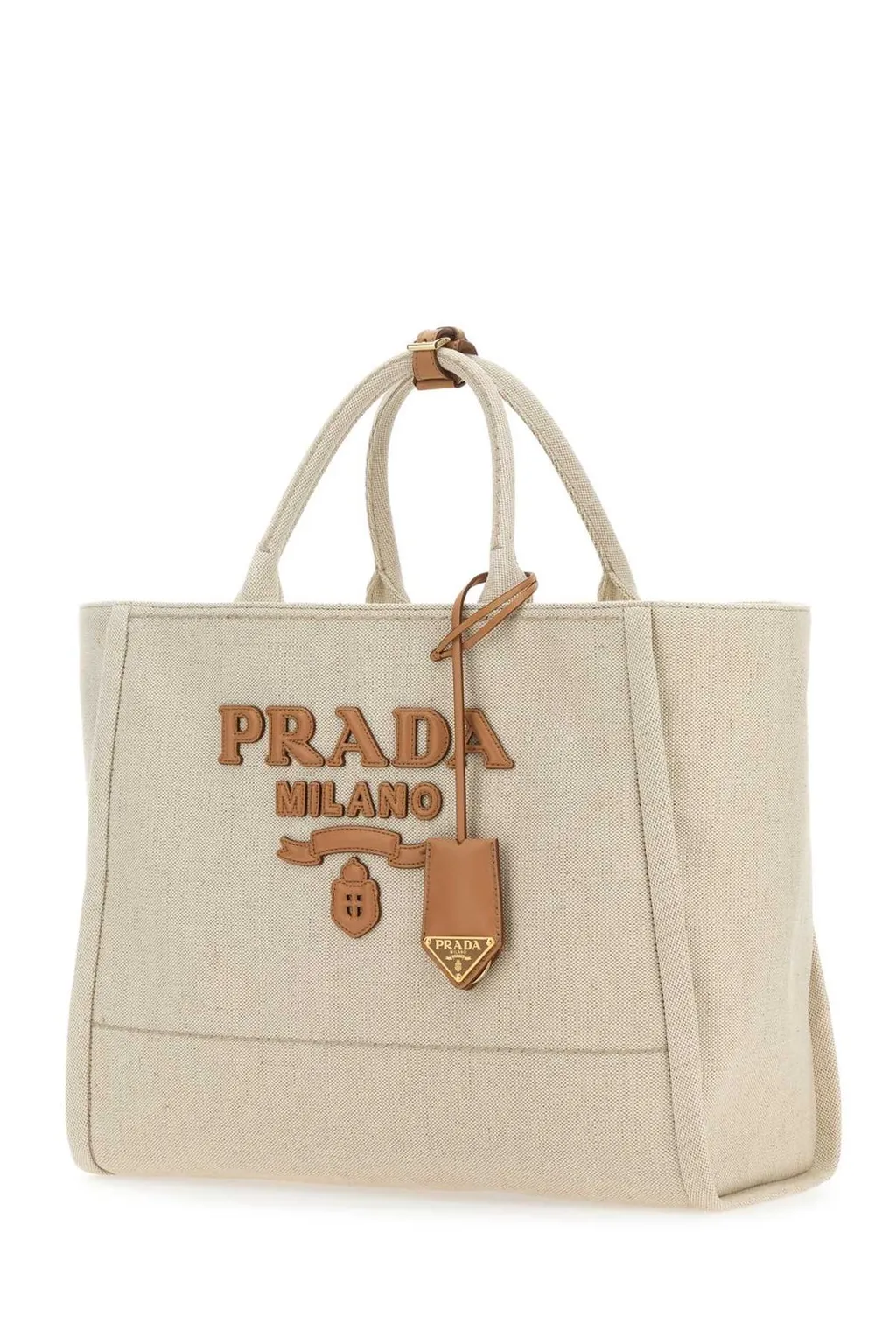 Prada Logo-Appliqué Large Top Handle Bag