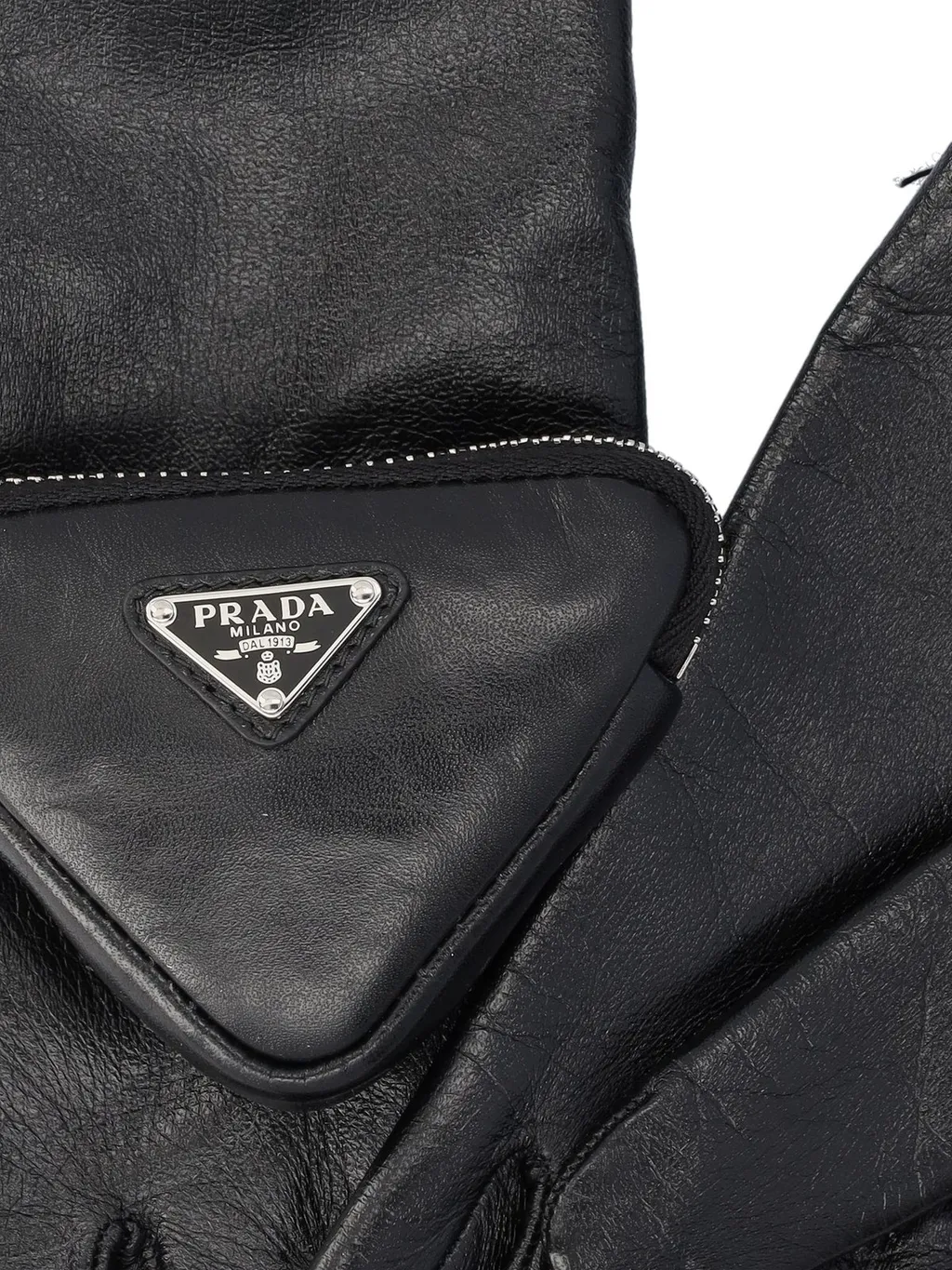 Prada Logo Pouch-Detailed Gloves