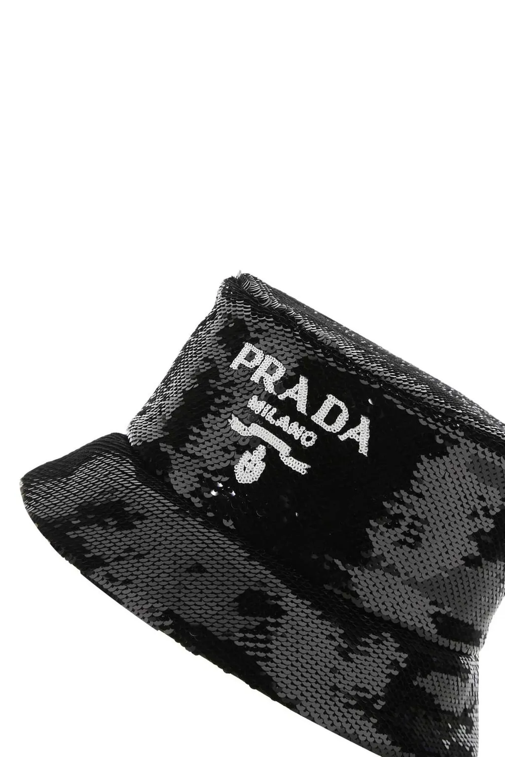 Prada Sequins Logo Bucket Hat