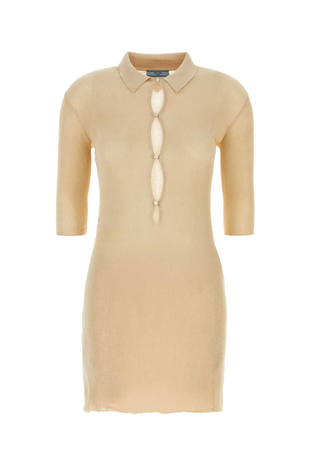 Prada Short-Sleeved Knitted Mini Dress