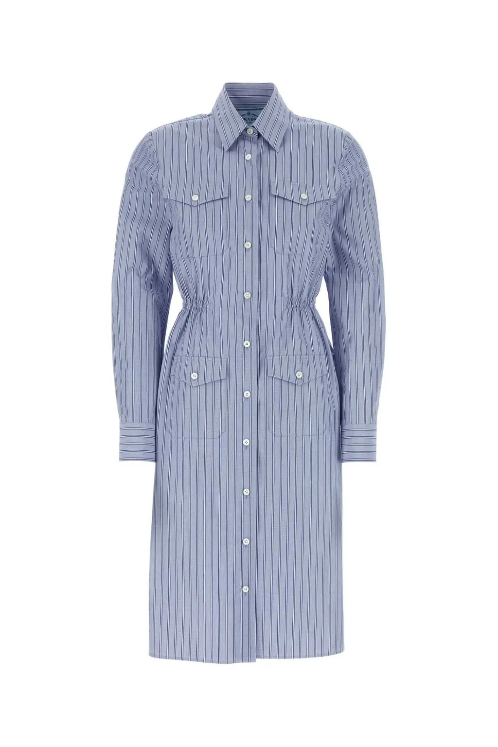 Prada Striped Straight Hem Shirt Dress