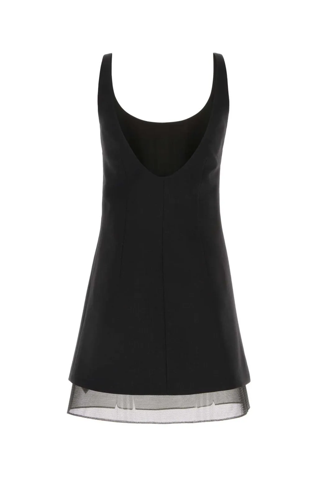 Prada Enamel Triangle-Logo Mini Dress