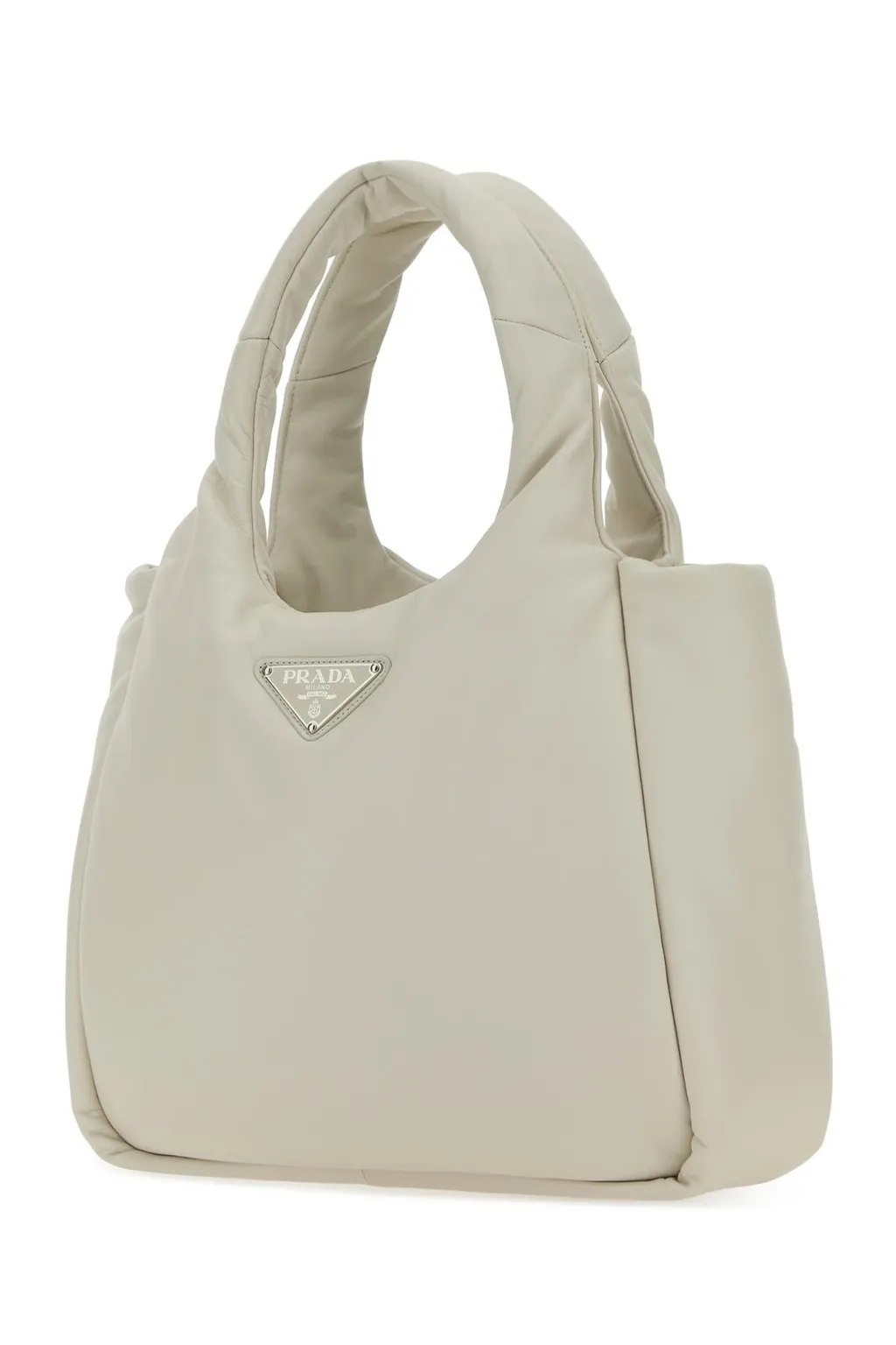 Prada Logo Plaque Top Handle Tote Bag