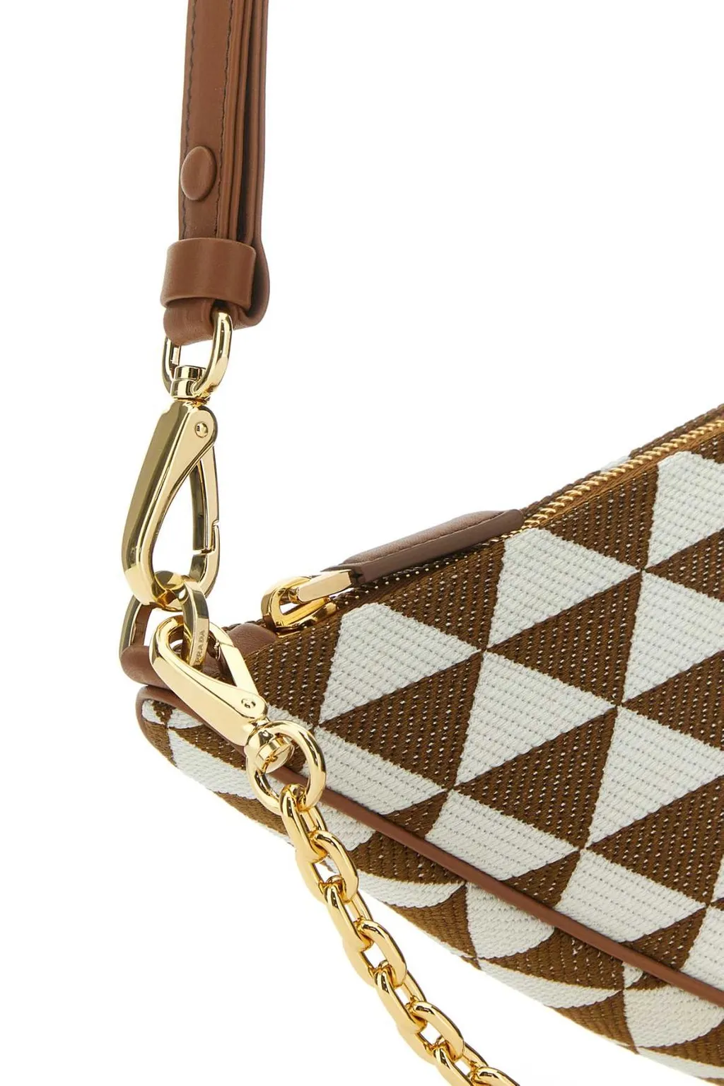 Prada Logo-Triangle Embroidered Zipped Mini Shoulder Bag