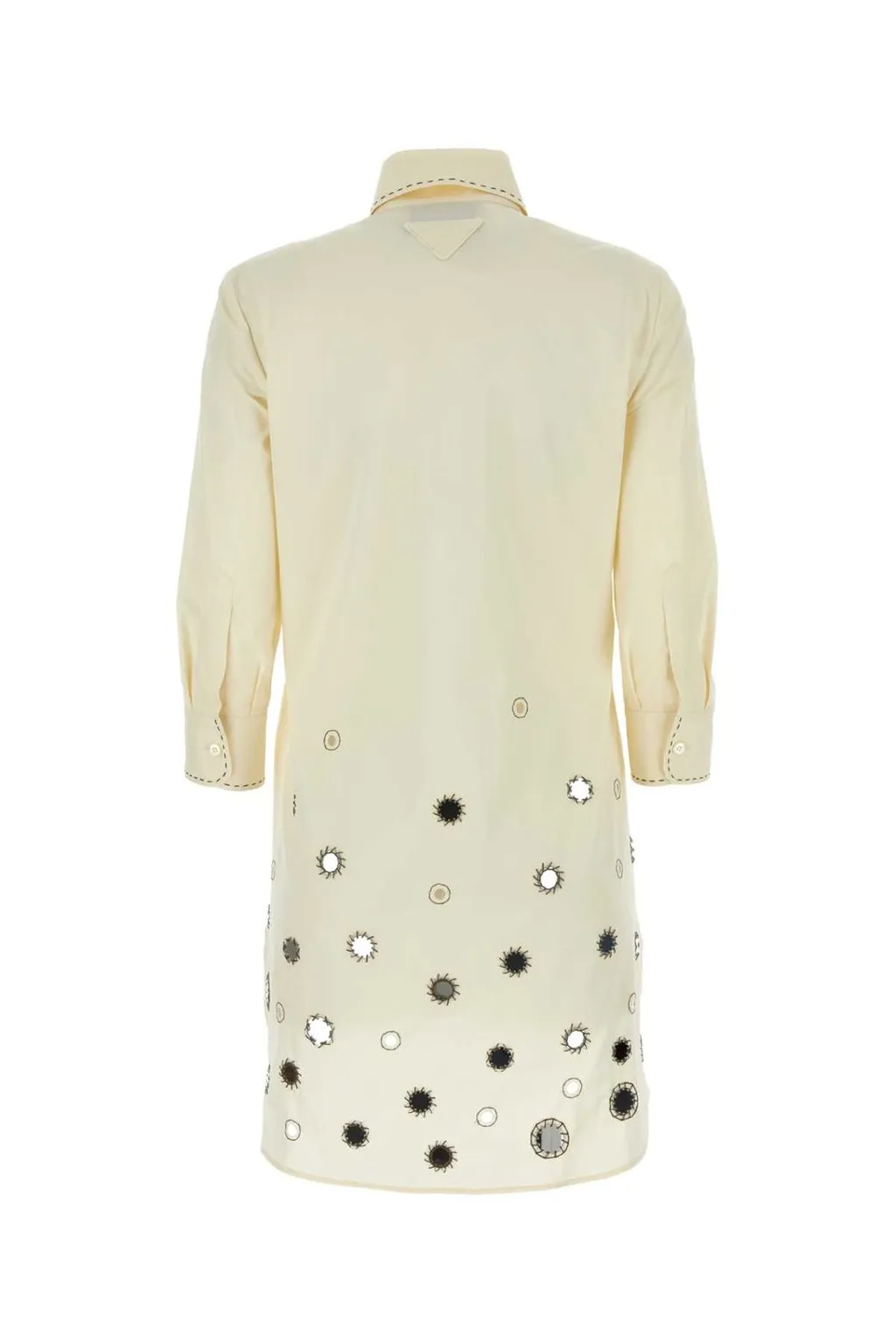Prada Appliqué-Detailed Button-Up Shirtdress