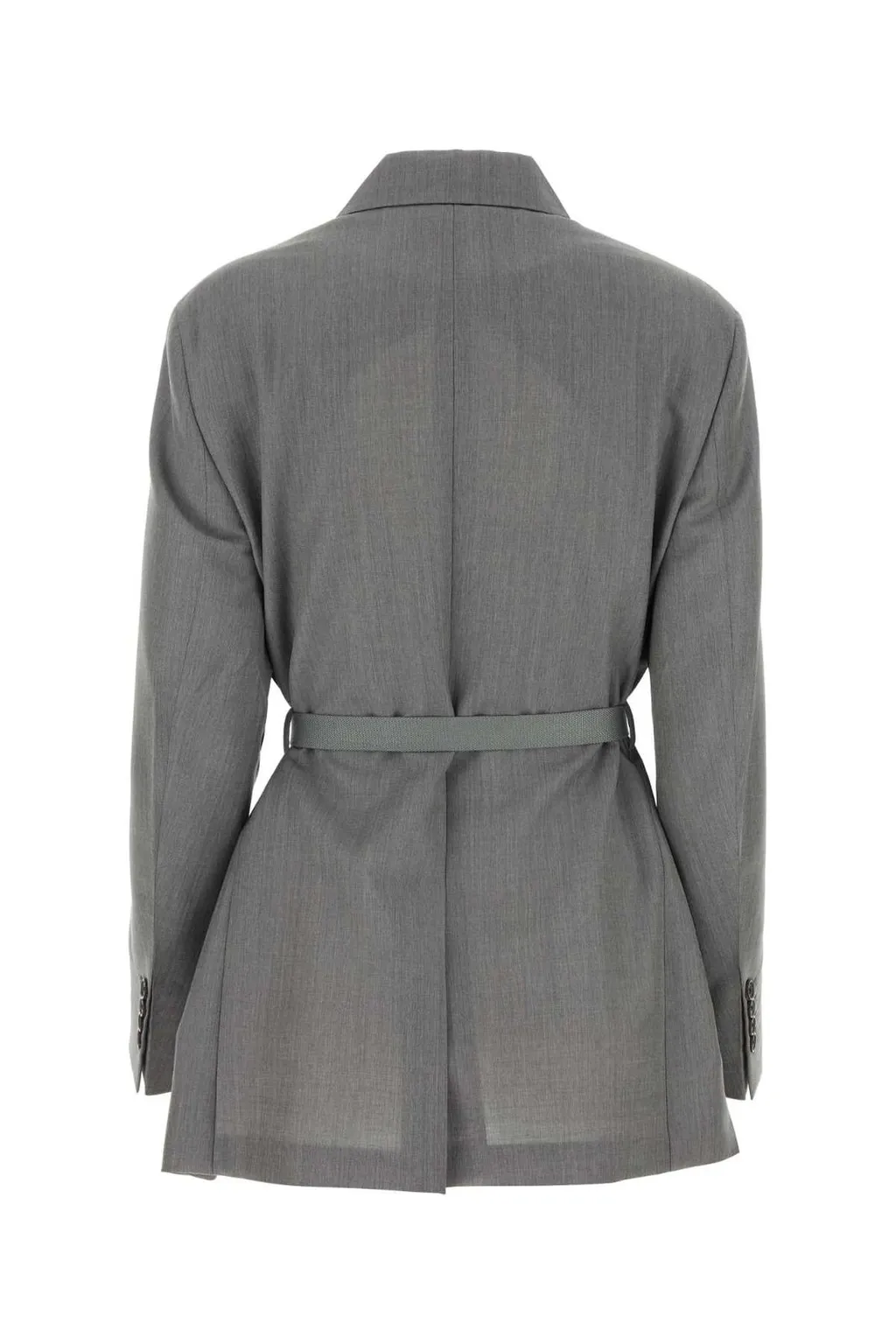 Prada Button-Up Belted Jacket