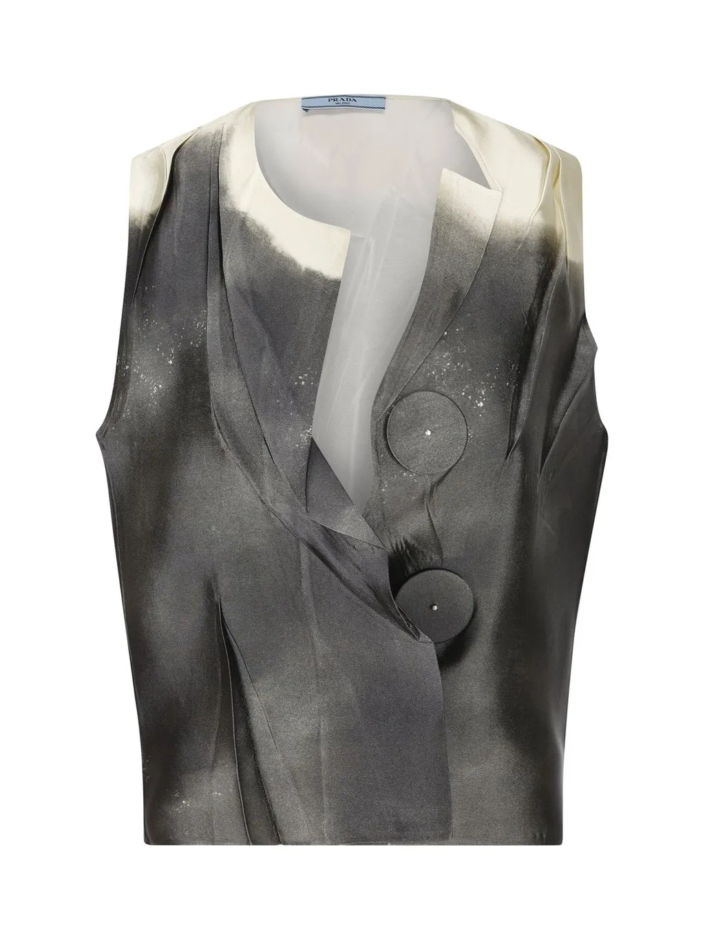 Prada Tie-Dyed V-Neck Sleeveless Blouse