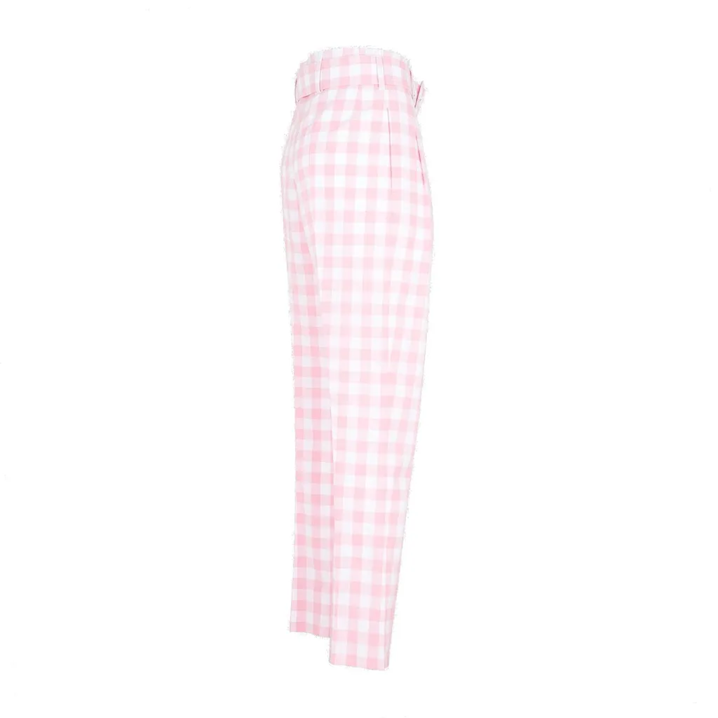 Prada Checked Belted Trousers