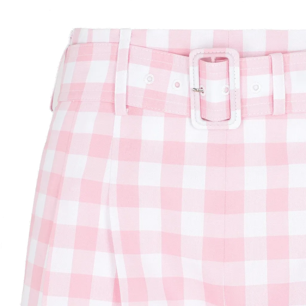 Prada Checked Belted Trousers