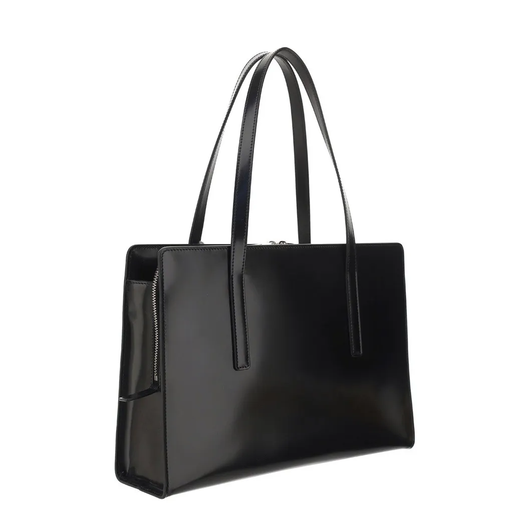 Prada Logo Printed Zipped Tote Bag