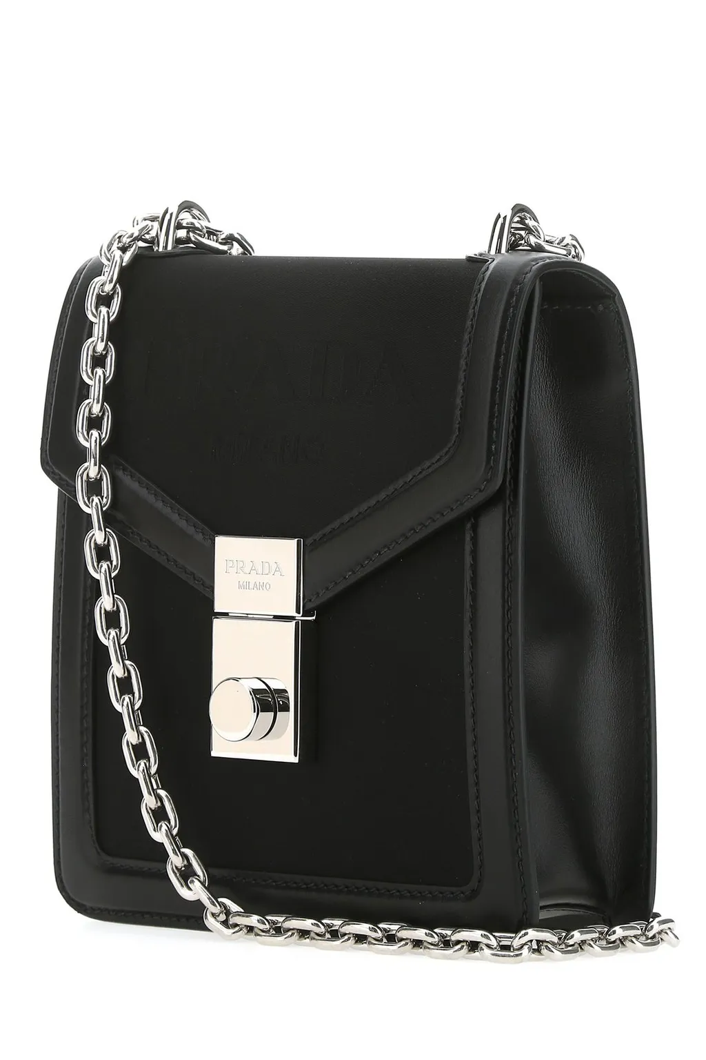 Prada Flap Lock Detail Shoulder Bag