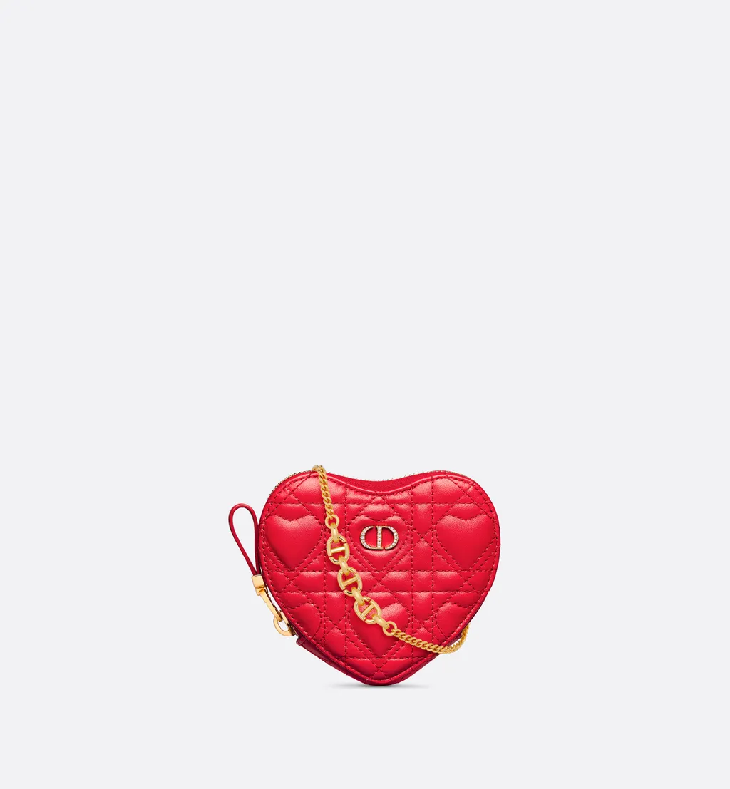 Dior Caro Heart Pouch With Chain