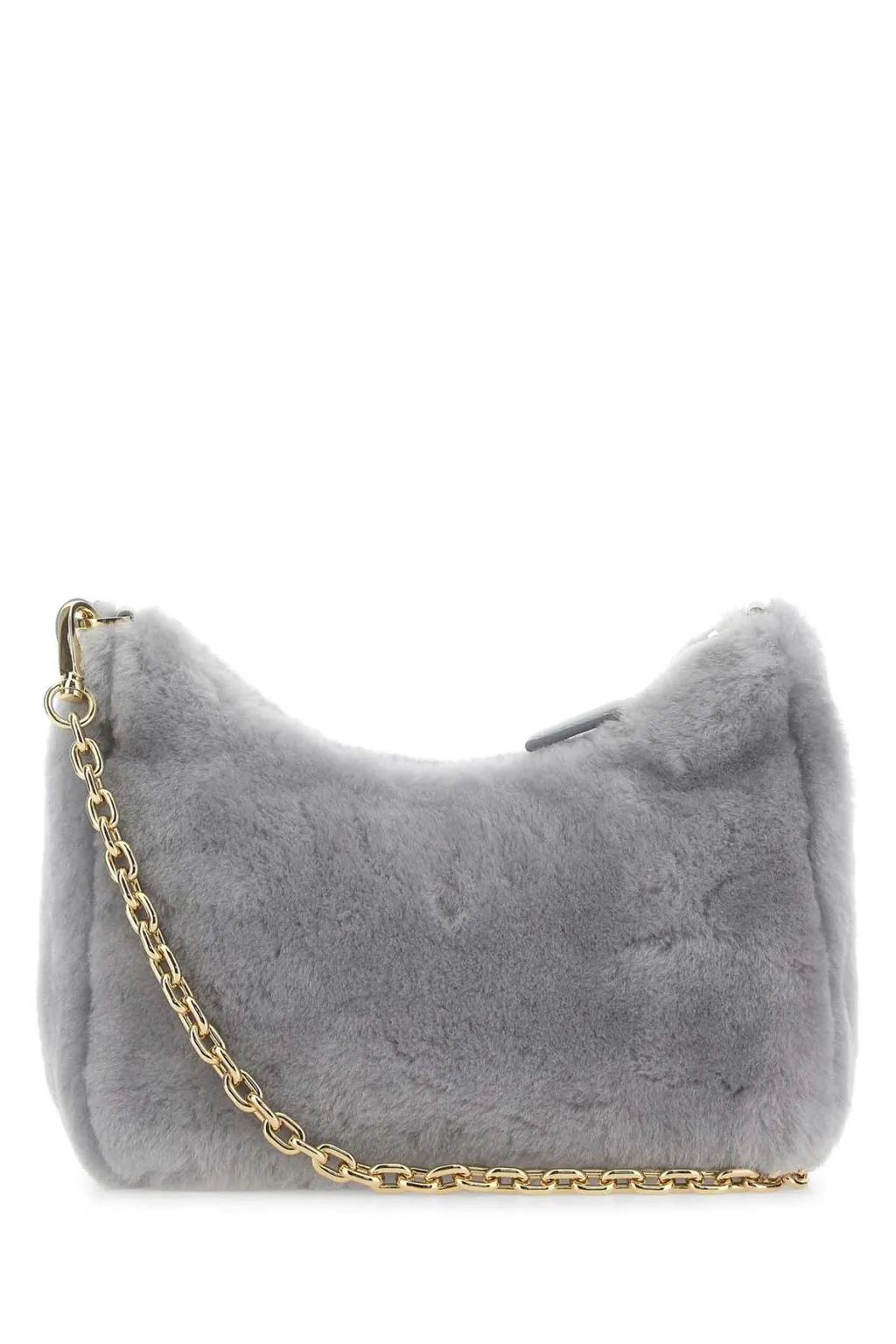 Prada Logo Plaque Zipped Shoulder Bag