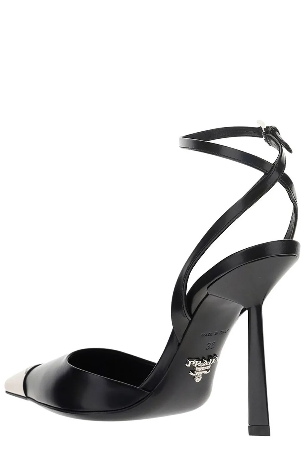 Prada Logo Plaque Pointed Toe Pumps
