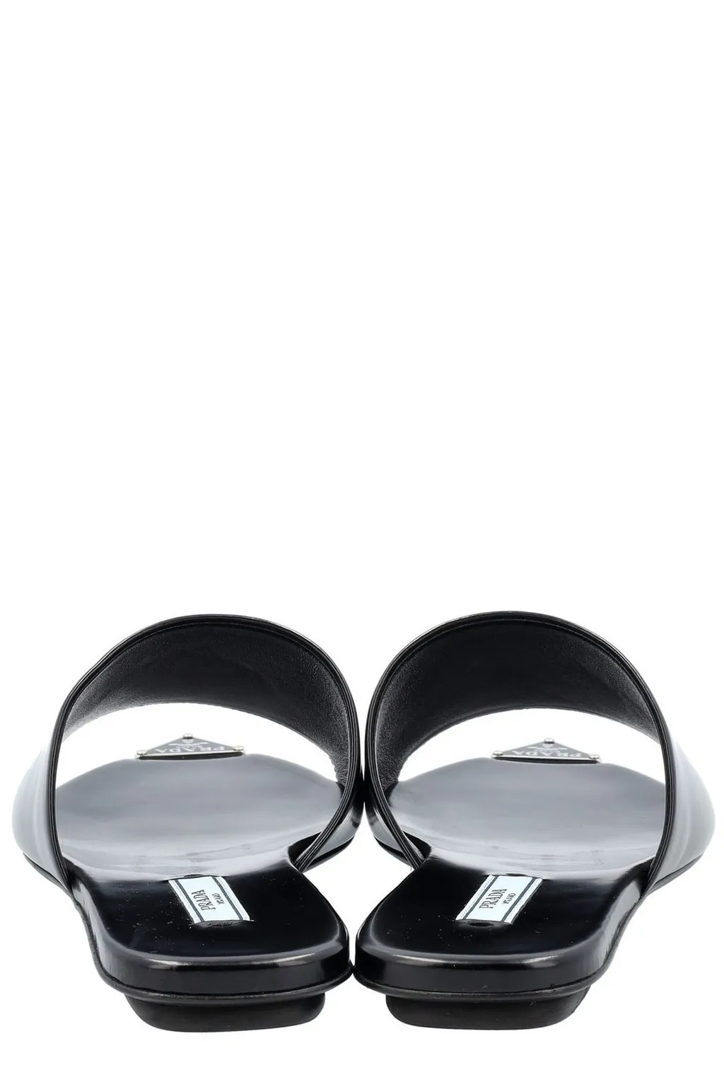 Prada Logo Plaque Slip-On Sandals