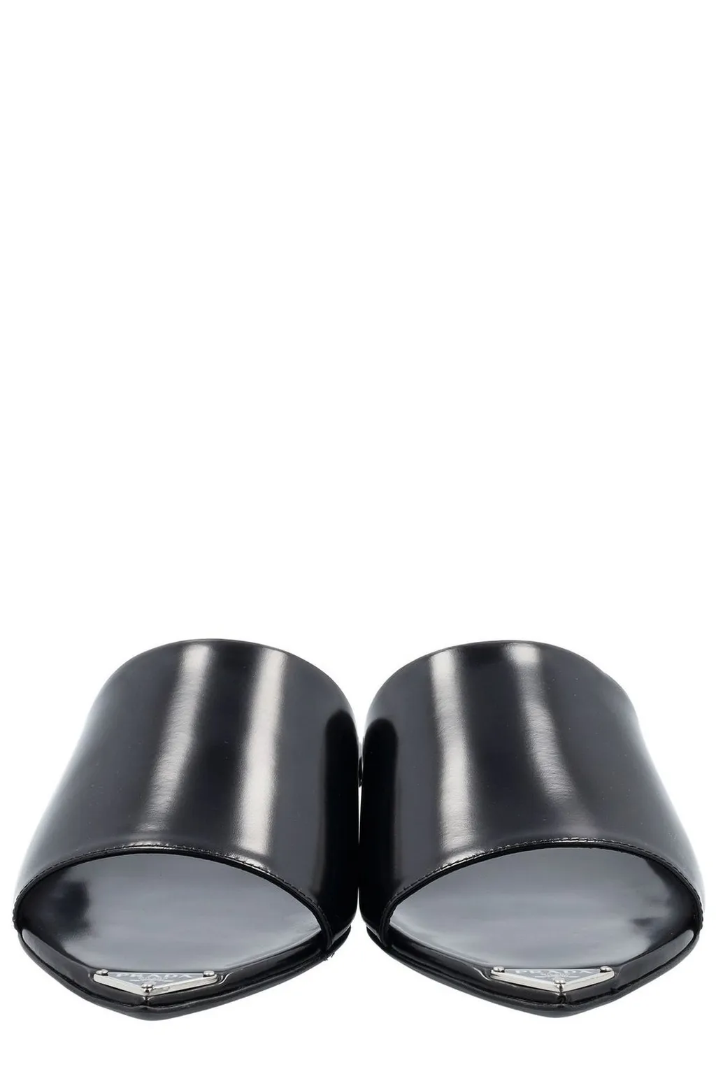 Prada Logo Plaque Slip-On Sandals