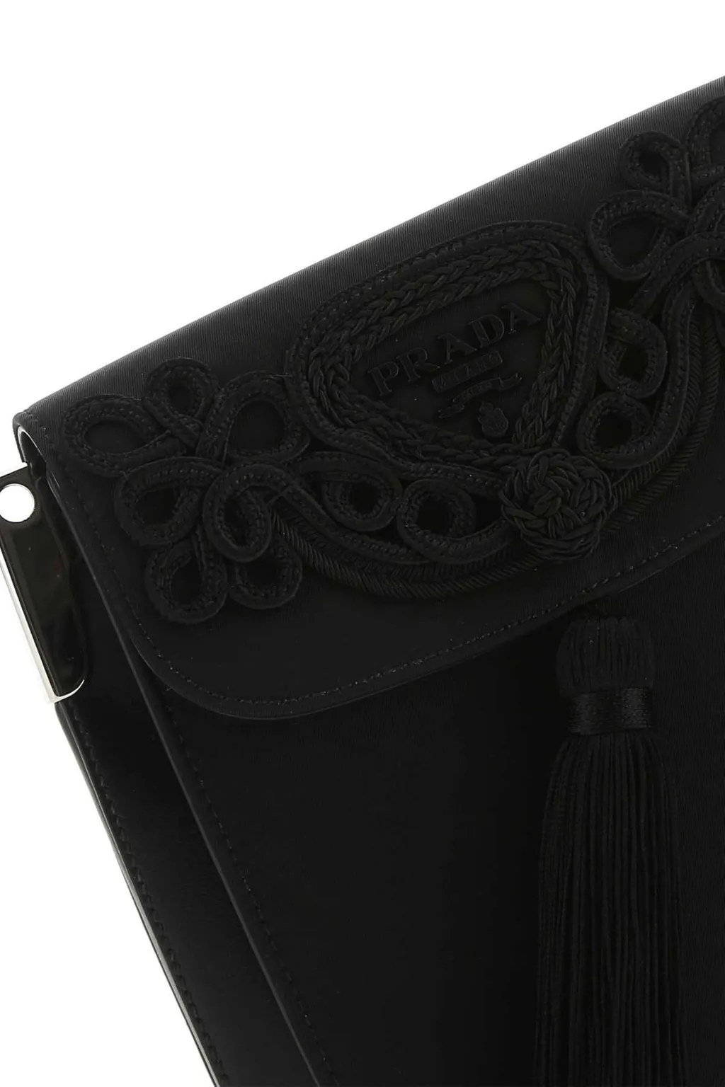 Prada Logo Embroidered Shoulder Bag
